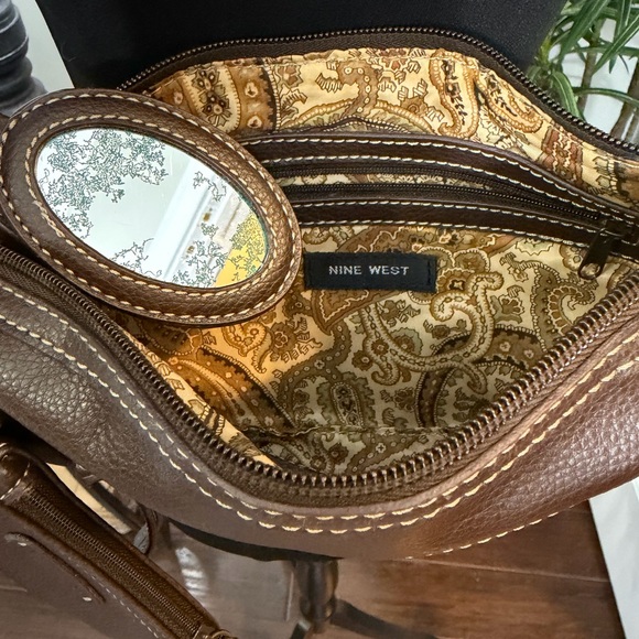 Vintage Nine West Vegan Leather Chocolate Y2K Structured Shoulder Purse - Picture 9 of 11